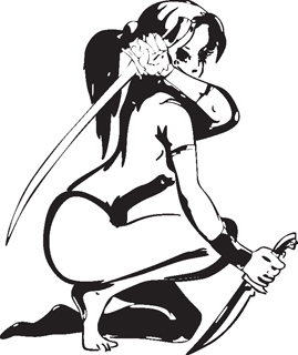 Sexy warrior girl decal 50